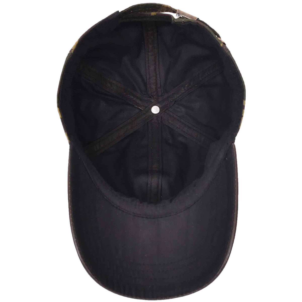 Classic Hat Leather Canvas Baseball Cap Camouflage - genuine leather baseball cap in camouflage with polyester lining