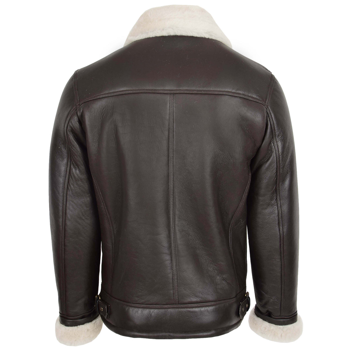 Mens Aviator Sheepskin Pilot Jacket Blen Brown White - genuine sheepskin jacket in brown white with aviator