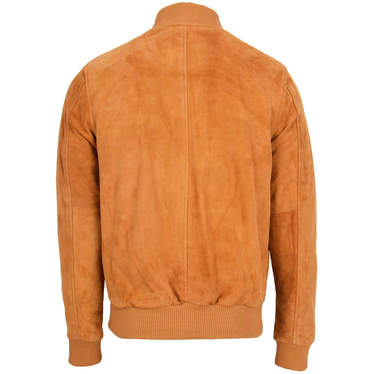 Mens Suede MA-1 Bomber Jacket Trevor Tan - genuine suede jacket in tan with ma-1