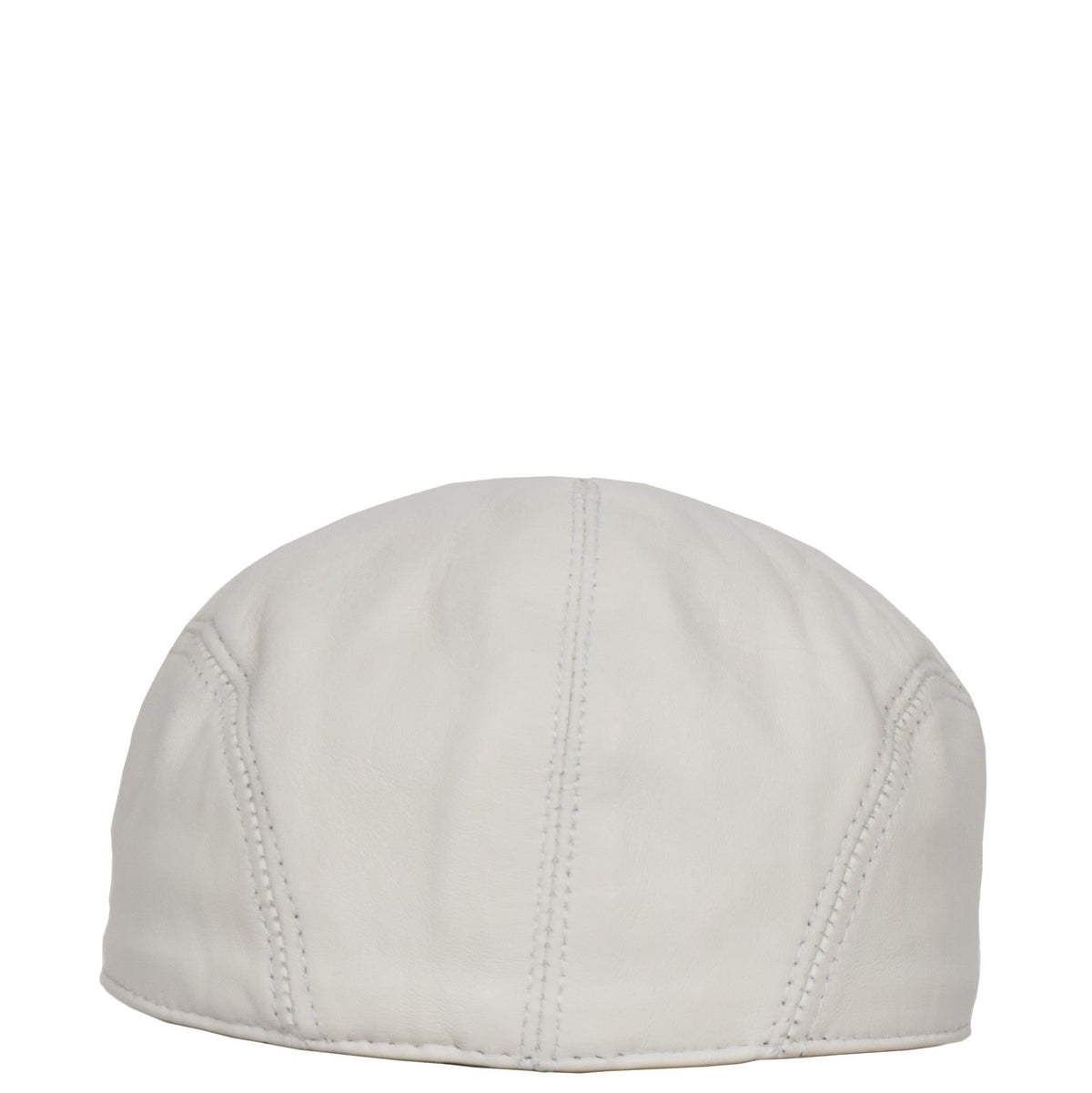 Soft Leather Classic Flat Cap White - genuine leather flat cap in white with polyester lining