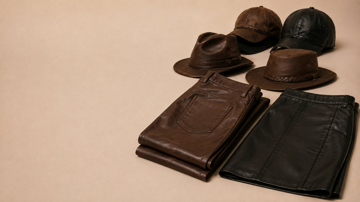 Leather Accessories | Hats, Pants & More Online Now