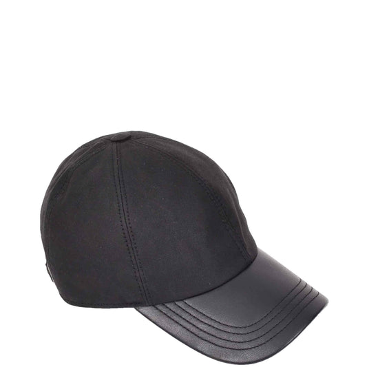 Classic Hat Leather Canvas Baseball Cap Black - genuine leather baseball cap in black with one size sizing