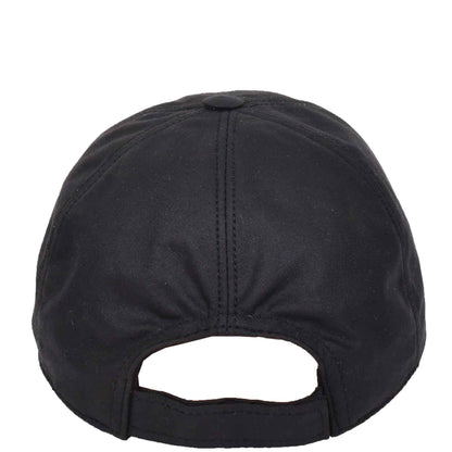 Classic Hat Leather Canvas Baseball Cap Black - genuine leather baseball cap in black with 2.5" brim/ bill length