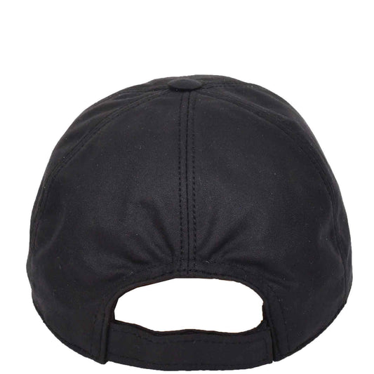 Classic Hat Leather Canvas Baseball Cap Black - genuine leather baseball cap in black with 2.5" brim/ bill length