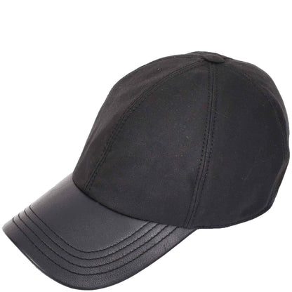 Classic Hat Leather Canvas Baseball Cap Black - genuine leather baseball cap in black with one size sizing