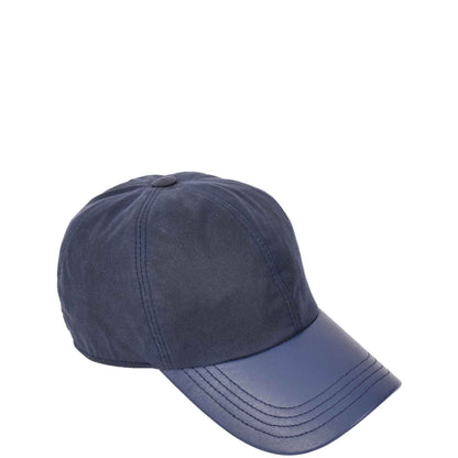 Classic Hat Leather Canvas Baseball Cap Blue - genuine leather baseball cap in blue with one size sizing