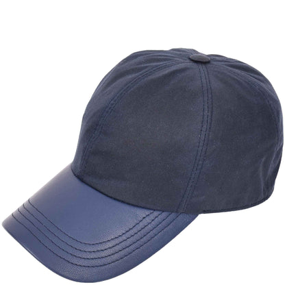 Classic Hat Leather Canvas Baseball Cap Blue - genuine leather baseball cap in blue with one size sizing