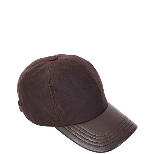 Classic Hat Leather Canvas Baseball Cap Brown - genuine leather baseball cap in brown with one size sizing