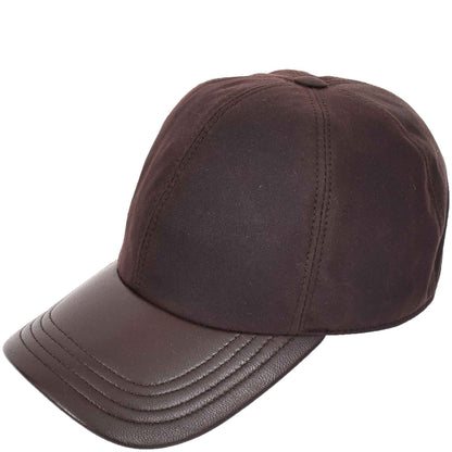 Classic Hat Leather Canvas Baseball Cap Brown - genuine leather baseball cap in brown with one size sizing