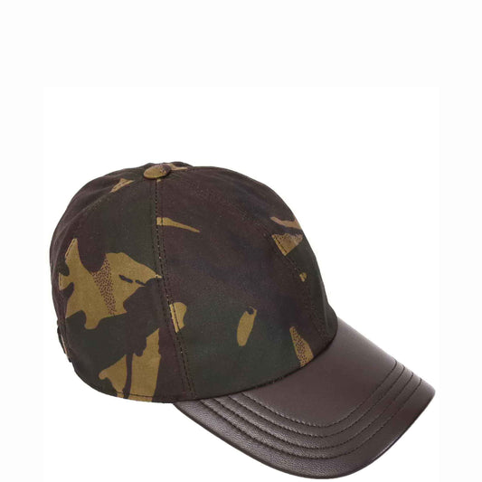 Classic Hat Leather Canvas Baseball Cap Camouflage - genuine leather baseball cap in camouflage with one size sizing