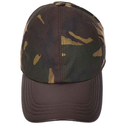 Classic Hat Leather Canvas Baseball Cap Camouflage - genuine leather baseball cap in camouflage with one size sizing