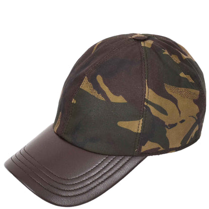 Classic Hat Leather Canvas Baseball Cap Camouflage - genuine leather baseball cap in camouflage with 2.5" brim/ bill length
