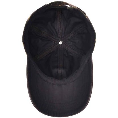 Classic Hat Leather Canvas Baseball Cap Camouflage - genuine leather baseball cap in camouflage with polyester lining