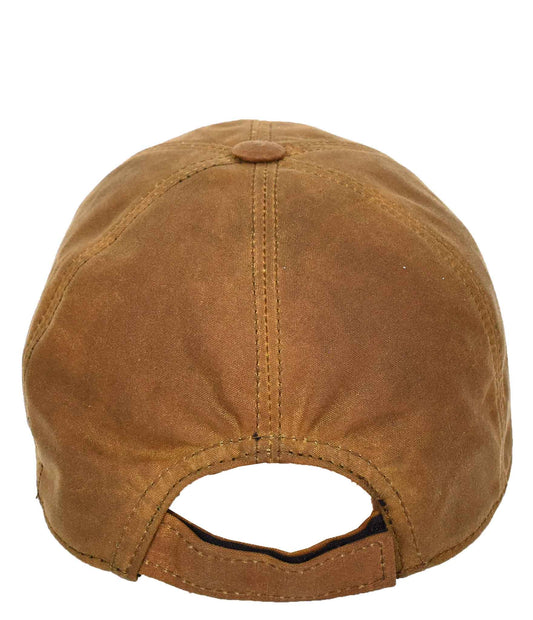 Classic Hat Leather Canvas Baseball Cap Tan - genuine leather baseball cap in tan with 2.5" brim/ bill length