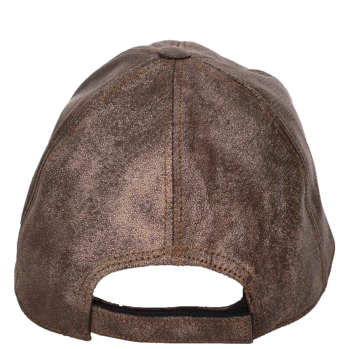 Classic Leather Baseball Cap Antique Brown - genuine leather baseball cap in antique brown with 2.5" brim/ bill length