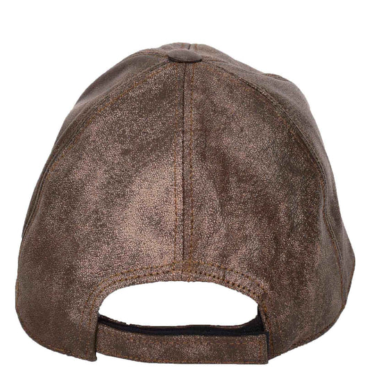 Classic Leather Baseball Cap Antique Brown - genuine leather baseball cap in antique brown with 2.5" brim/ bill length