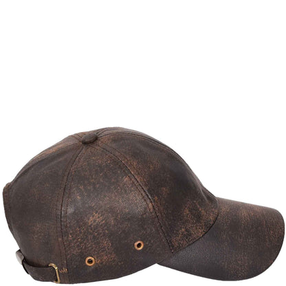Classic Leather Baseball Cap Antique Brown - genuine leather baseball cap in antique brown with polyester lining