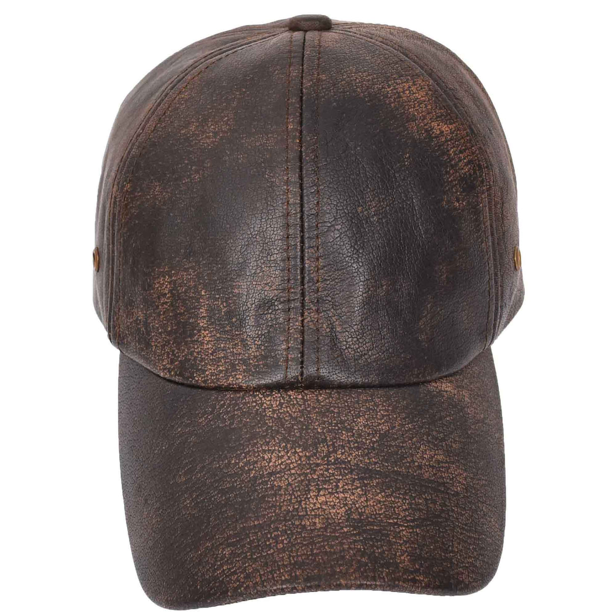 Classic Leather Baseball Cap Antique Brown - genuine leather baseball cap in antique brown with one size sizing