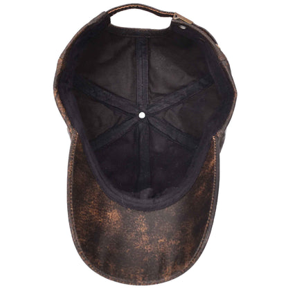 Classic Leather Baseball Cap Antique Brown - genuine leather baseball cap in antique brown with polyester lining