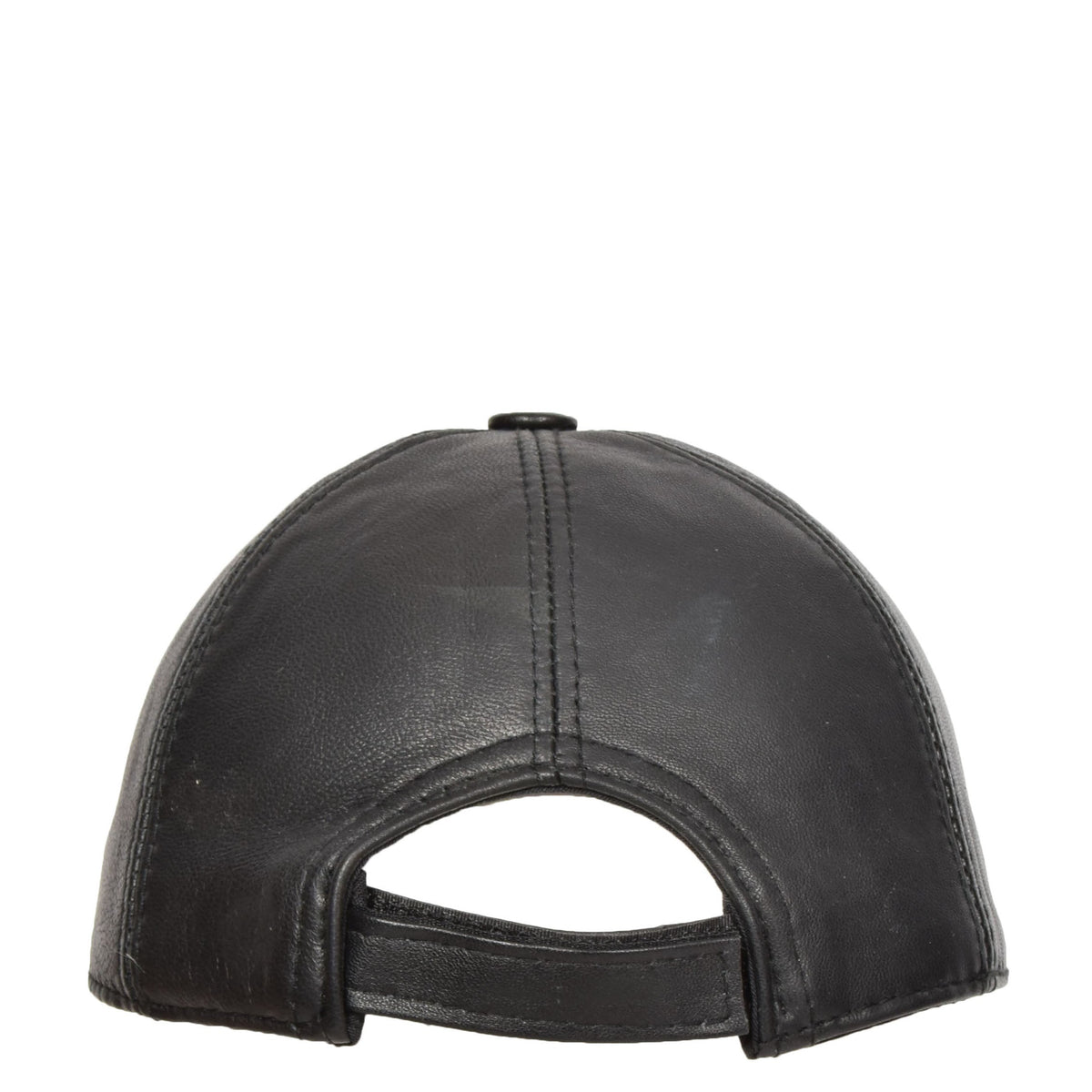 Classic Leather Baseball Cap Black - genuine leather baseball cap in black with one size sizing