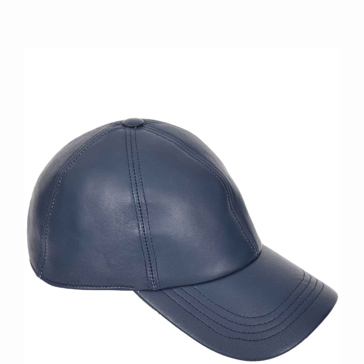 Classic Leather Baseball Cap Blue - genuine leather baseball cap in blue with one size sizing