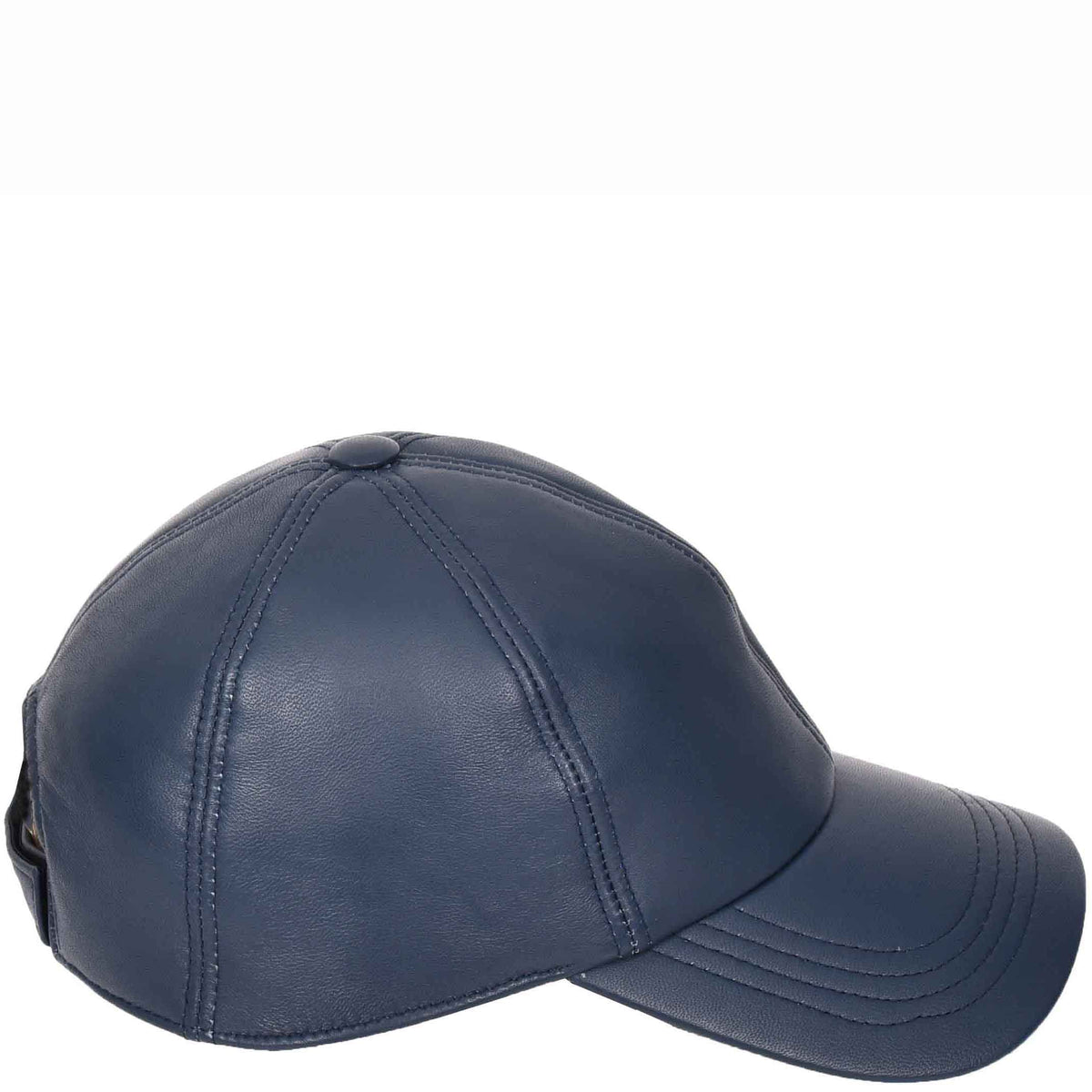 Classic Leather Baseball Cap Blue - genuine leather baseball cap in blue with polyester lining