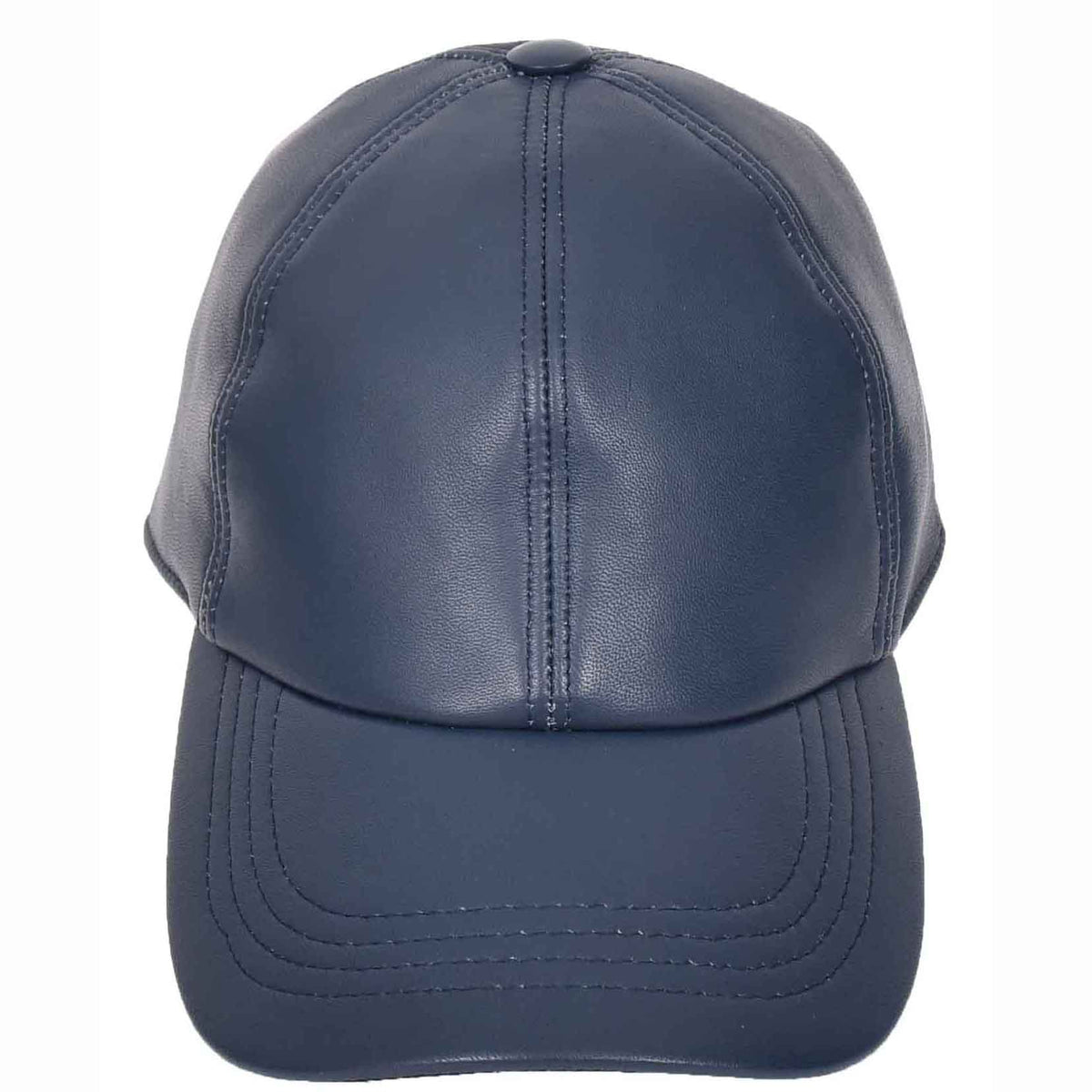 Classic Leather Baseball Cap Blue - genuine leather baseball cap in blue with one size sizing