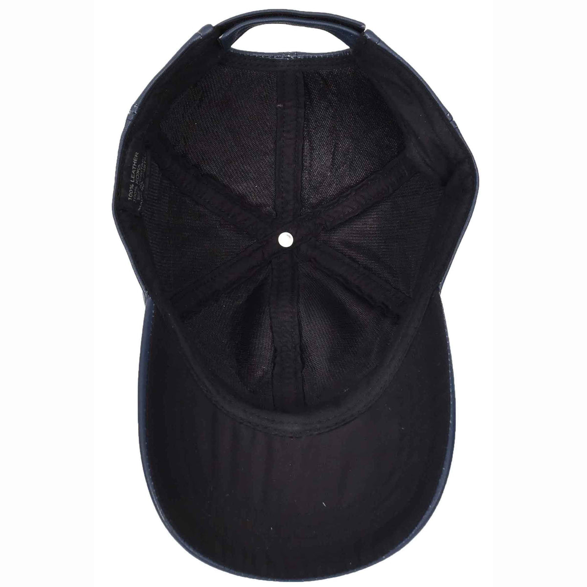 Classic Leather Baseball Cap Blue - genuine leather baseball cap in blue with 2.5" brim/ bill length