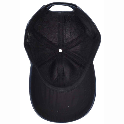 Classic Leather Baseball Cap Blue - genuine leather baseball cap in blue with 2.5" brim/ bill length