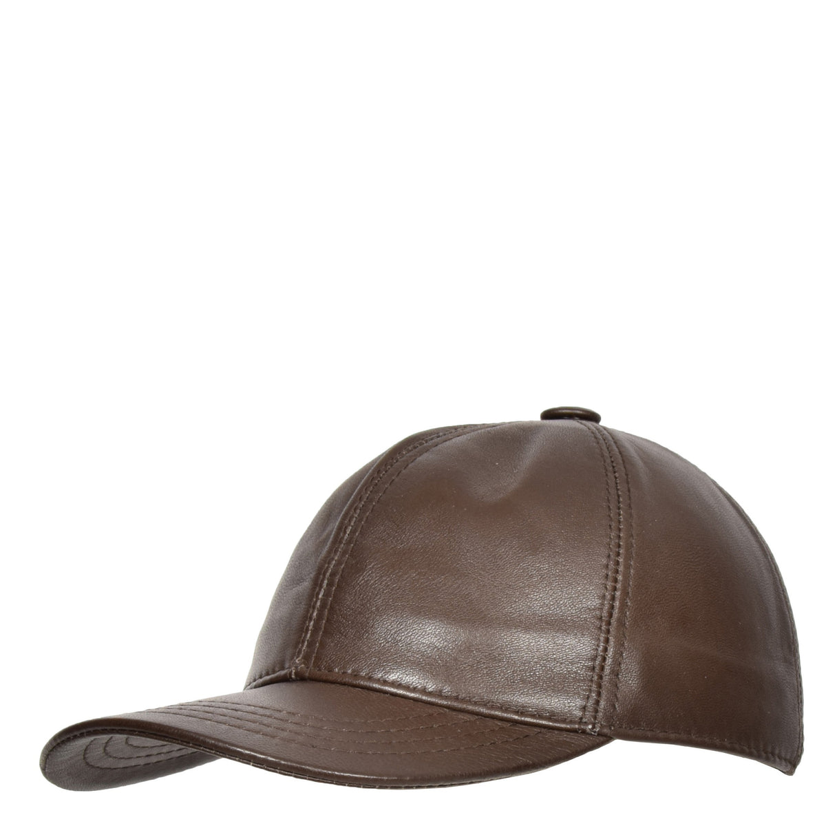 Classic Leather Baseball Cap Brown - genuine leather baseball cap in brown with one size sizing