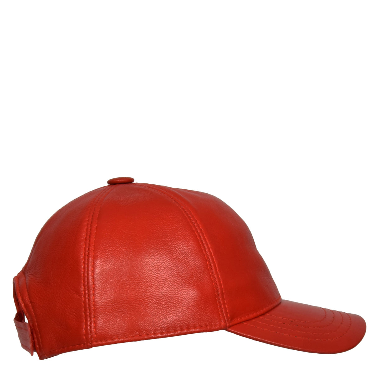 Classic Leather Baseball Cap Red - genuine leather baseball cap in red with one size sizing
