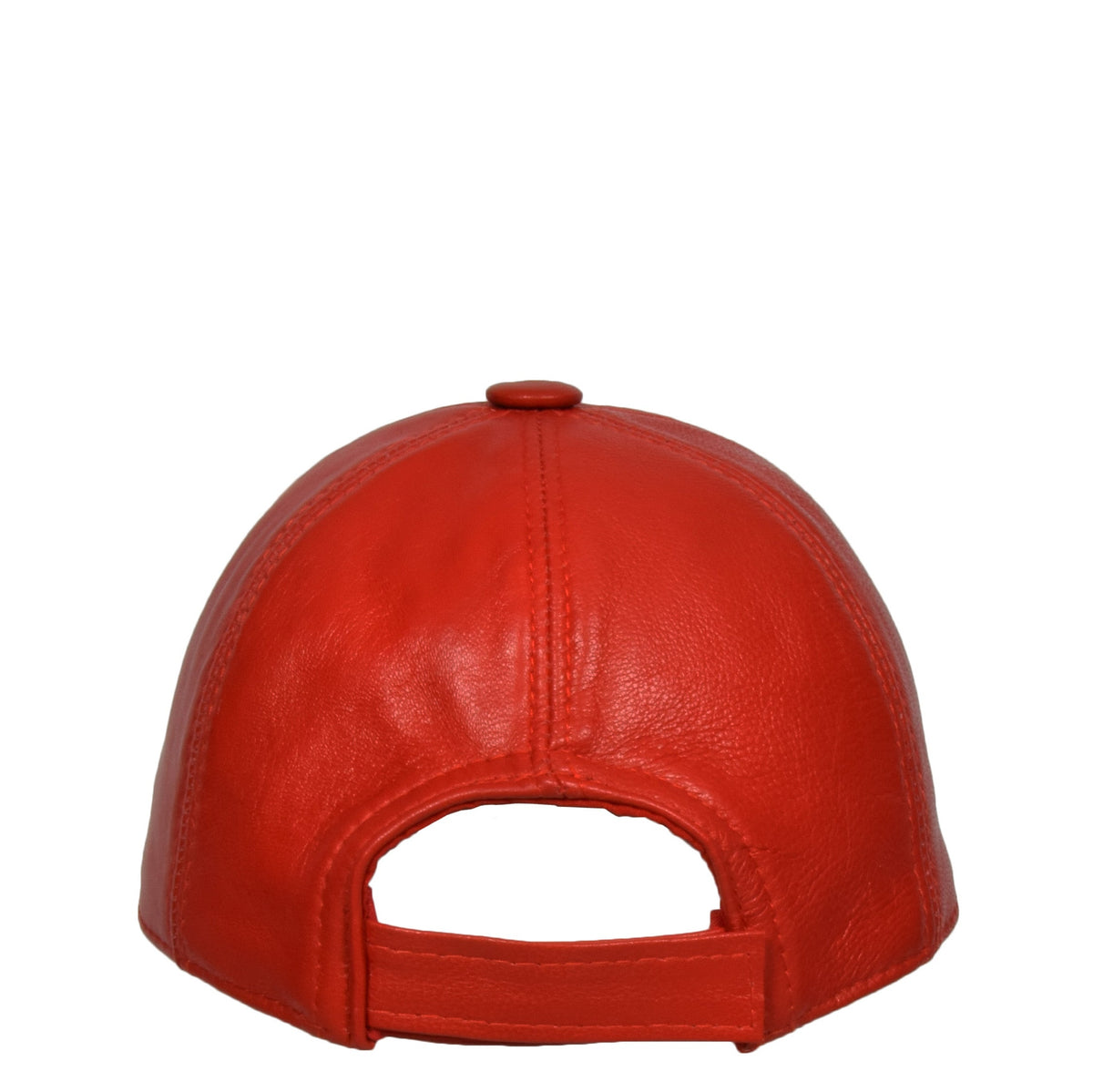 Classic Leather Baseball Cap Red - genuine leather baseball cap in red with 2.5" brim/ bill length