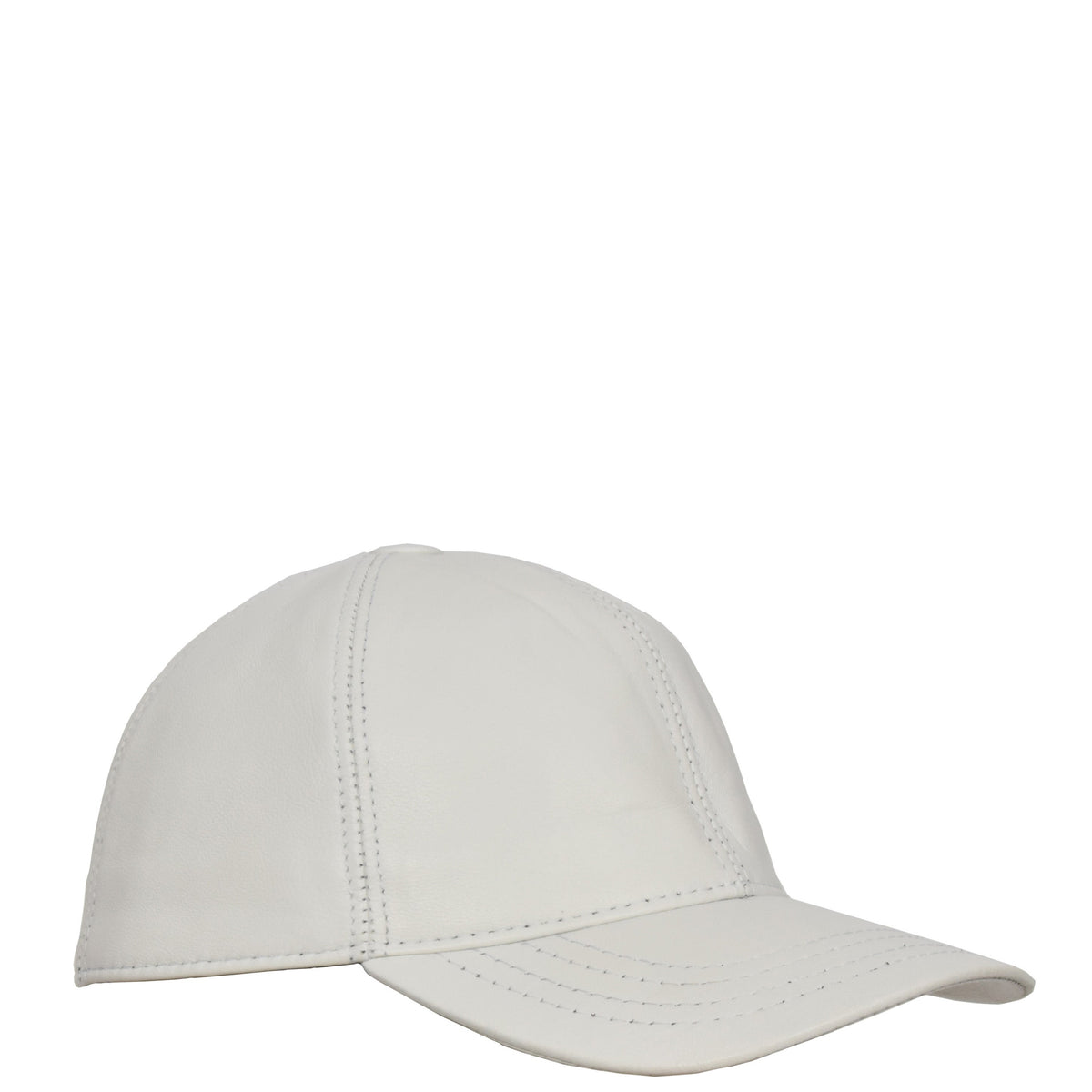 Classic Leather Baseball Cap White - genuine leather baseball cap in white with one size sizing