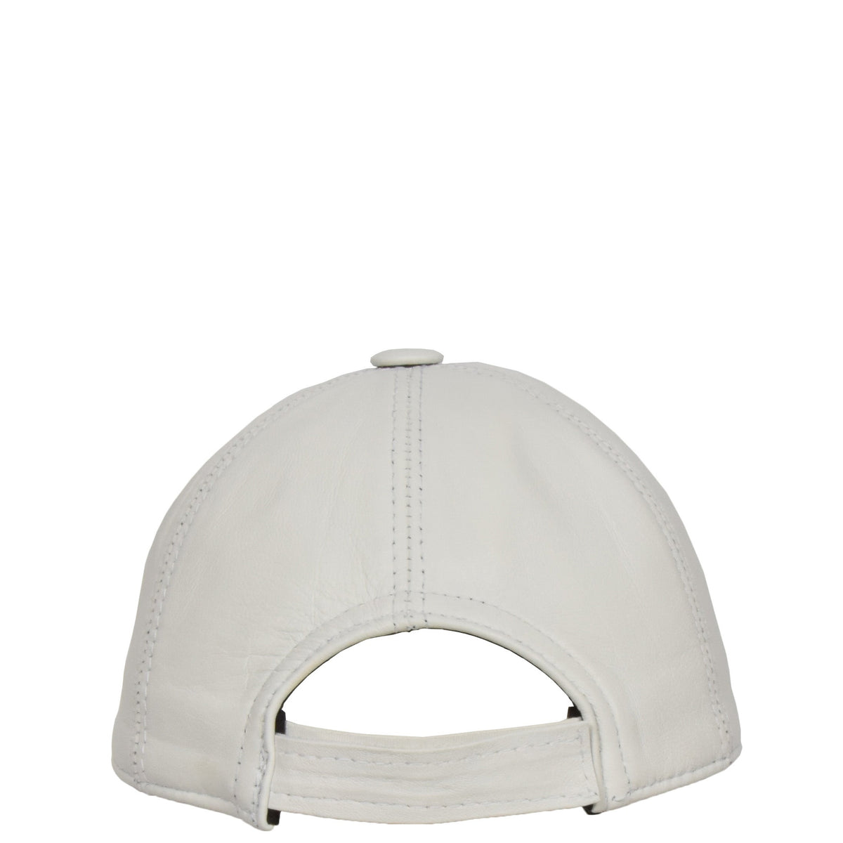 Classic Leather Baseball Cap White - genuine leather baseball cap in white with 2.5" brim/ bill length