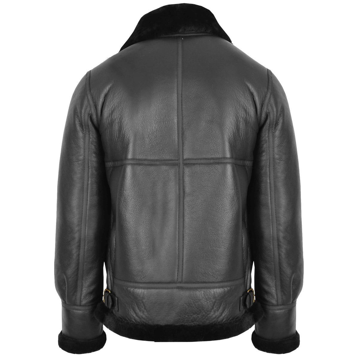Men's Classic B3 Original Sheepskin Jacket Black - genuine sheepskin jacket in black with b3