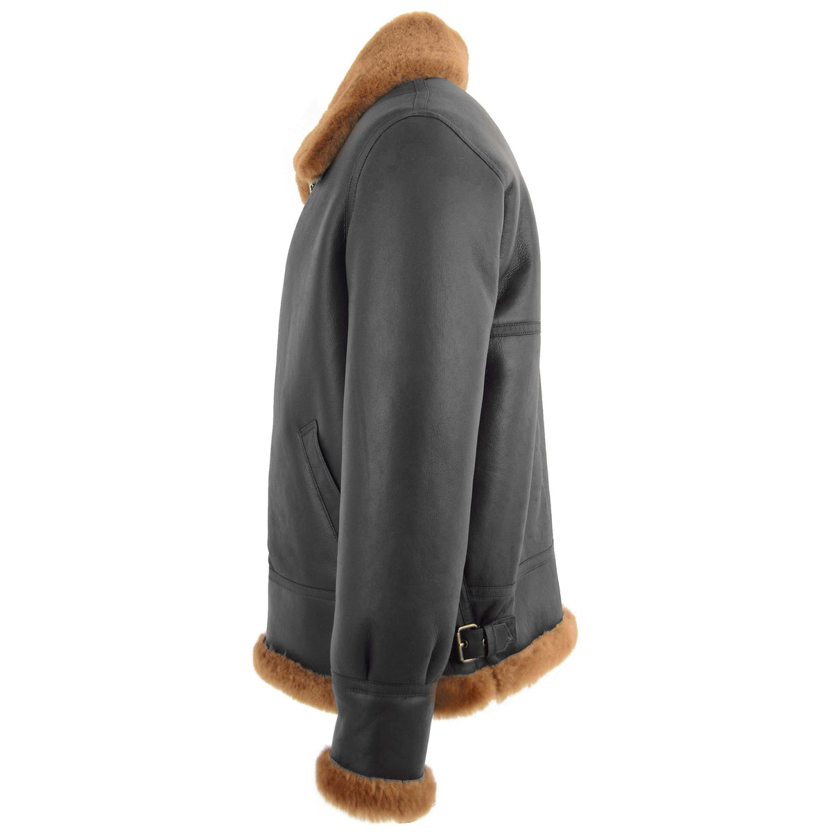 Men's Classic B3 Original Sheepskin Jacket Brown Ginger - genuine sheepskin jacket in brown ginger with b3
