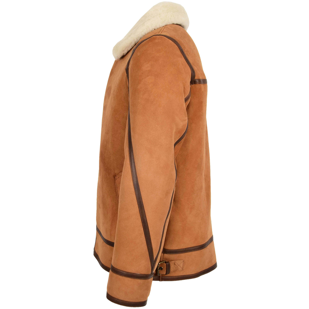 Mens Classic Top Gun Sheepskin B3 Jacket Dean Tan White - genuine sheepskin jacket in tan white with b3