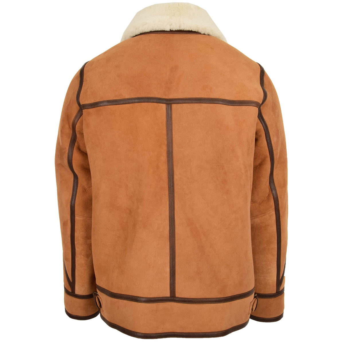Mens Classic Top Gun Sheepskin B3 Jacket Dean Tan White - genuine sheepskin jacket in tan white with b3