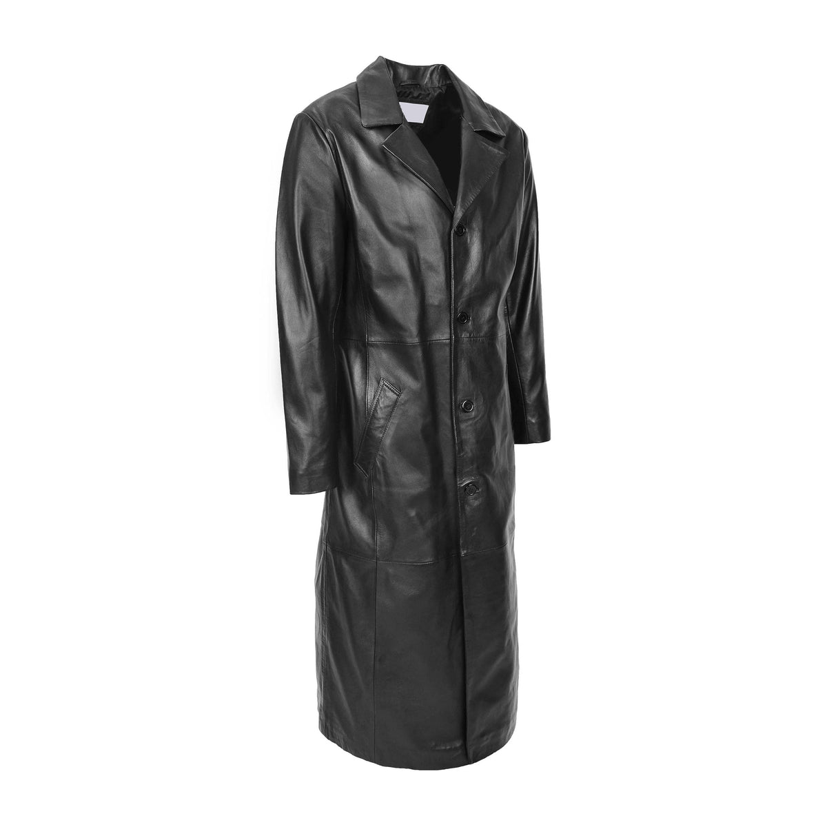 Mens Full Length Blazer Coat Freddie Black - genuine leather coat in black with blazer