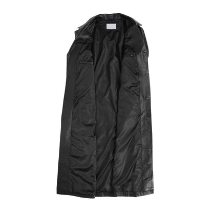 Mens Full Length Blazer Coat Freddie Black - genuine leather coat in black with blazer