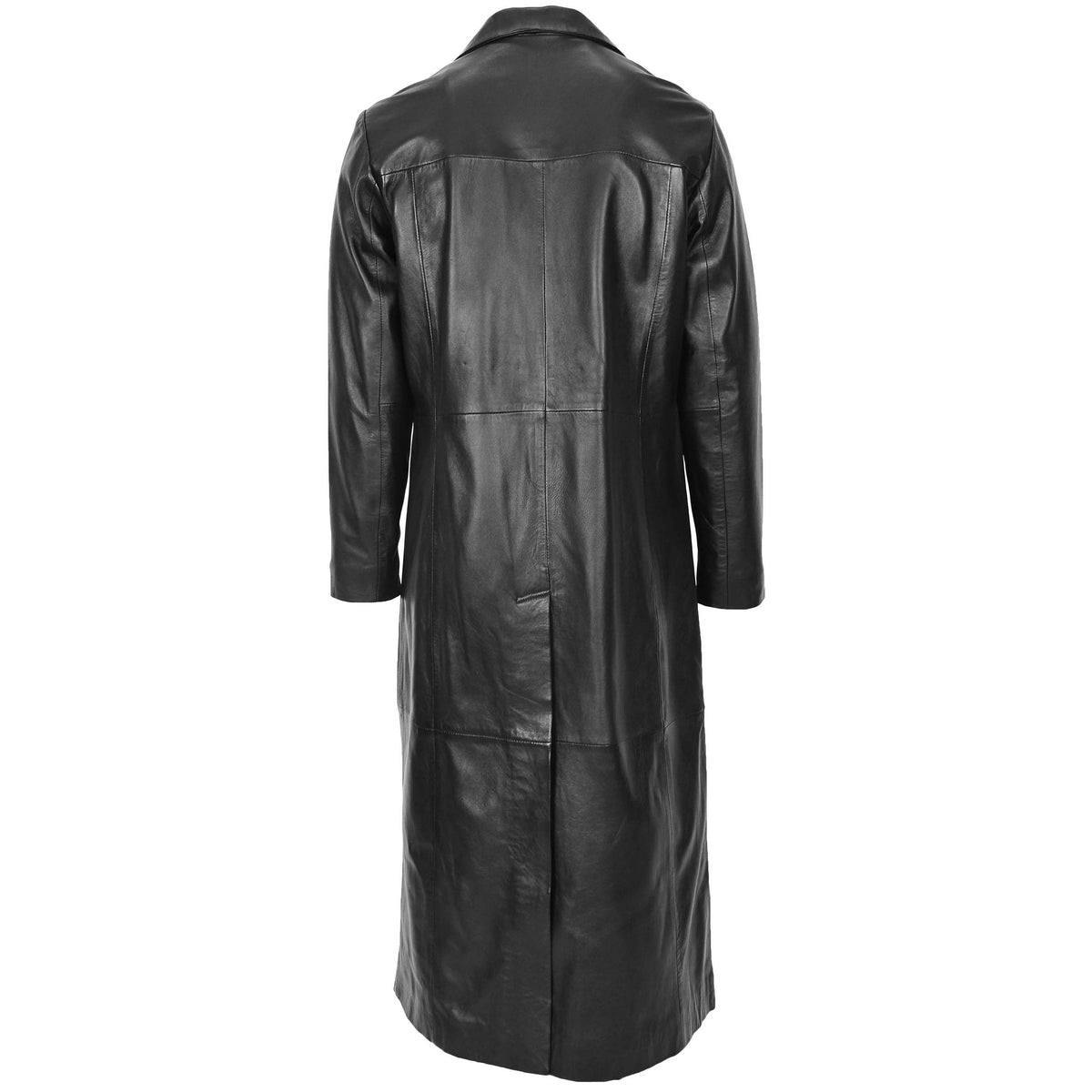 Mens Full Length Blazer Coat Freddie Black - genuine leather coat in black with full length