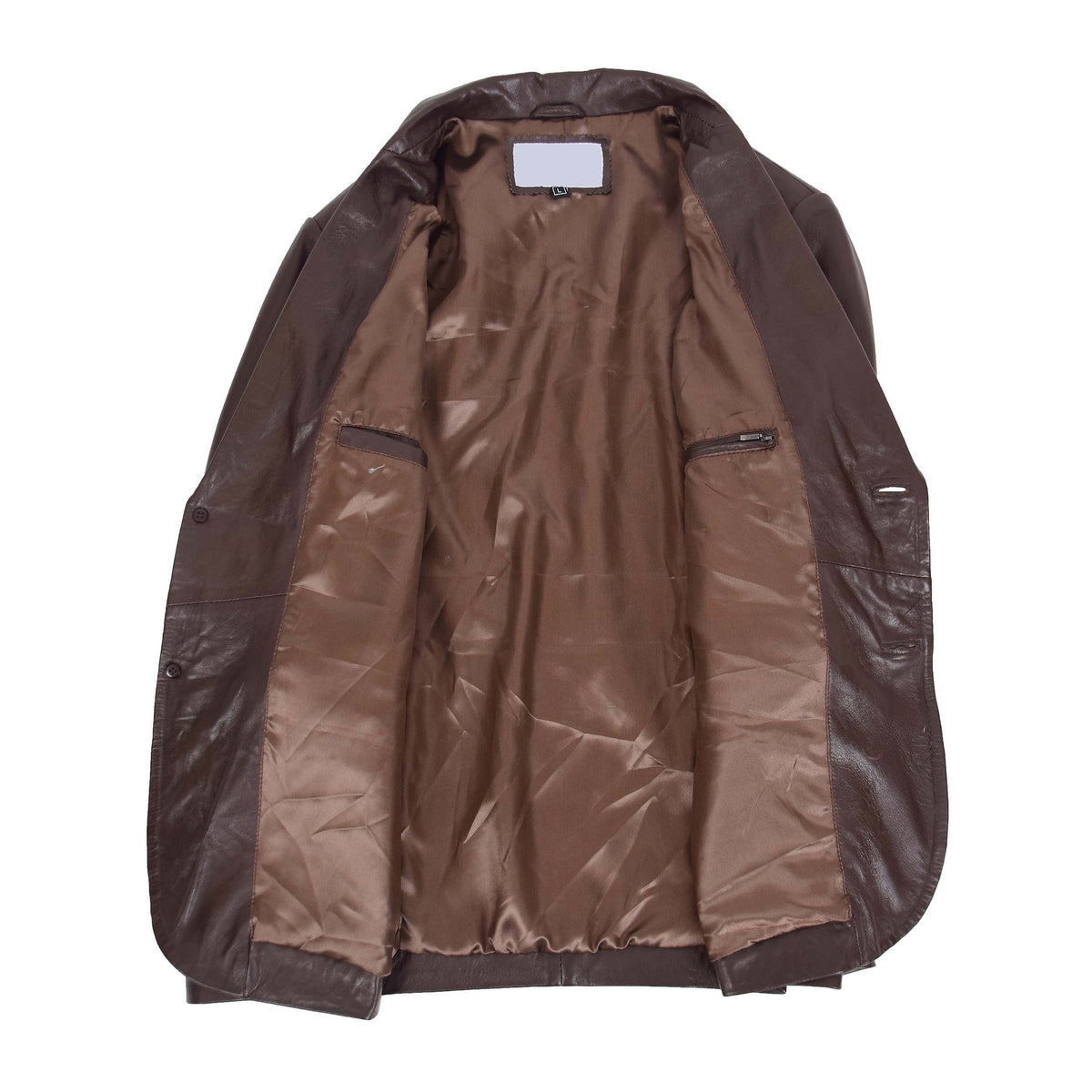 Mens Leather Blazer Two Button Jacket Zavi Brown - genuine leather jacket in brown with two button