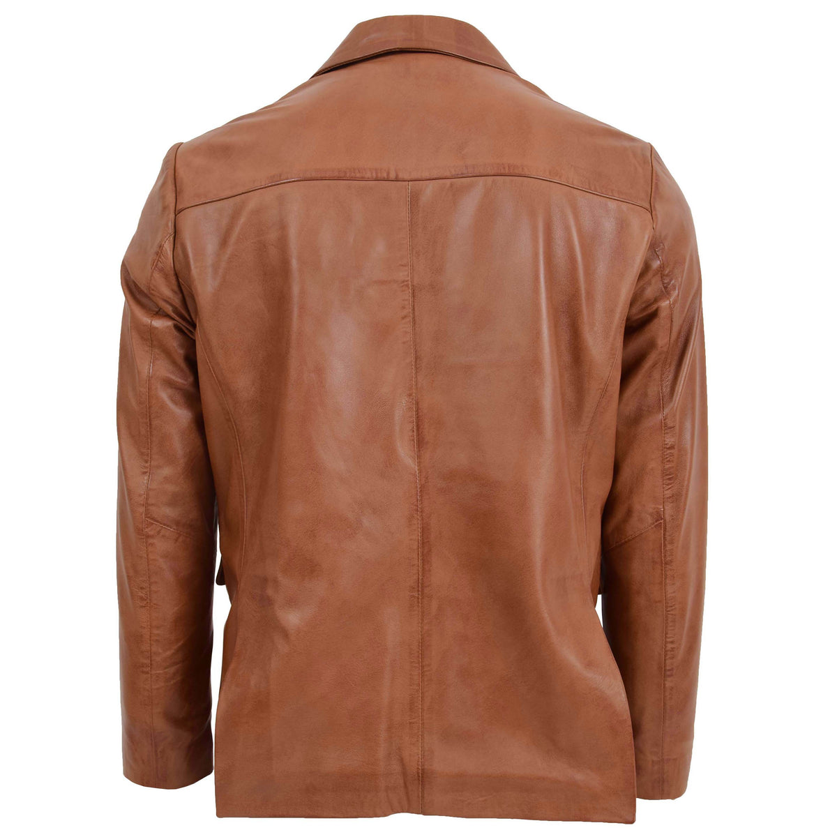 Mens Leather Blazer Two Button Jacket Zavi Tan - genuine leather jacket in tan with blazer