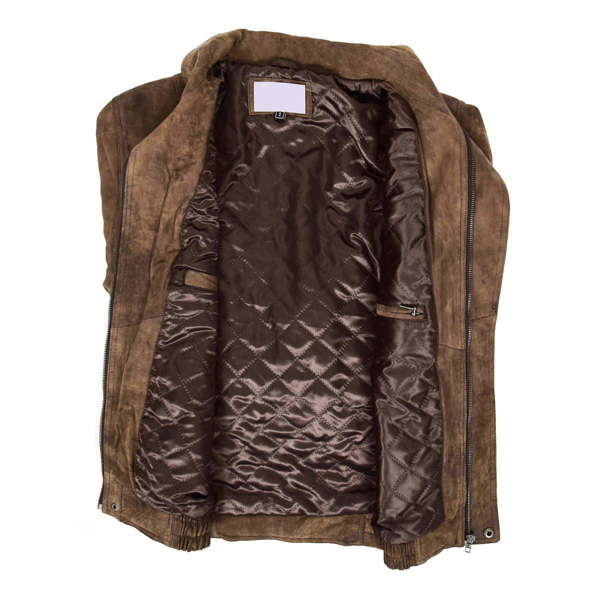 Mens Leather Bomber Blouson Jacket Robert Brown - genuine leather jacket in brown with bomber