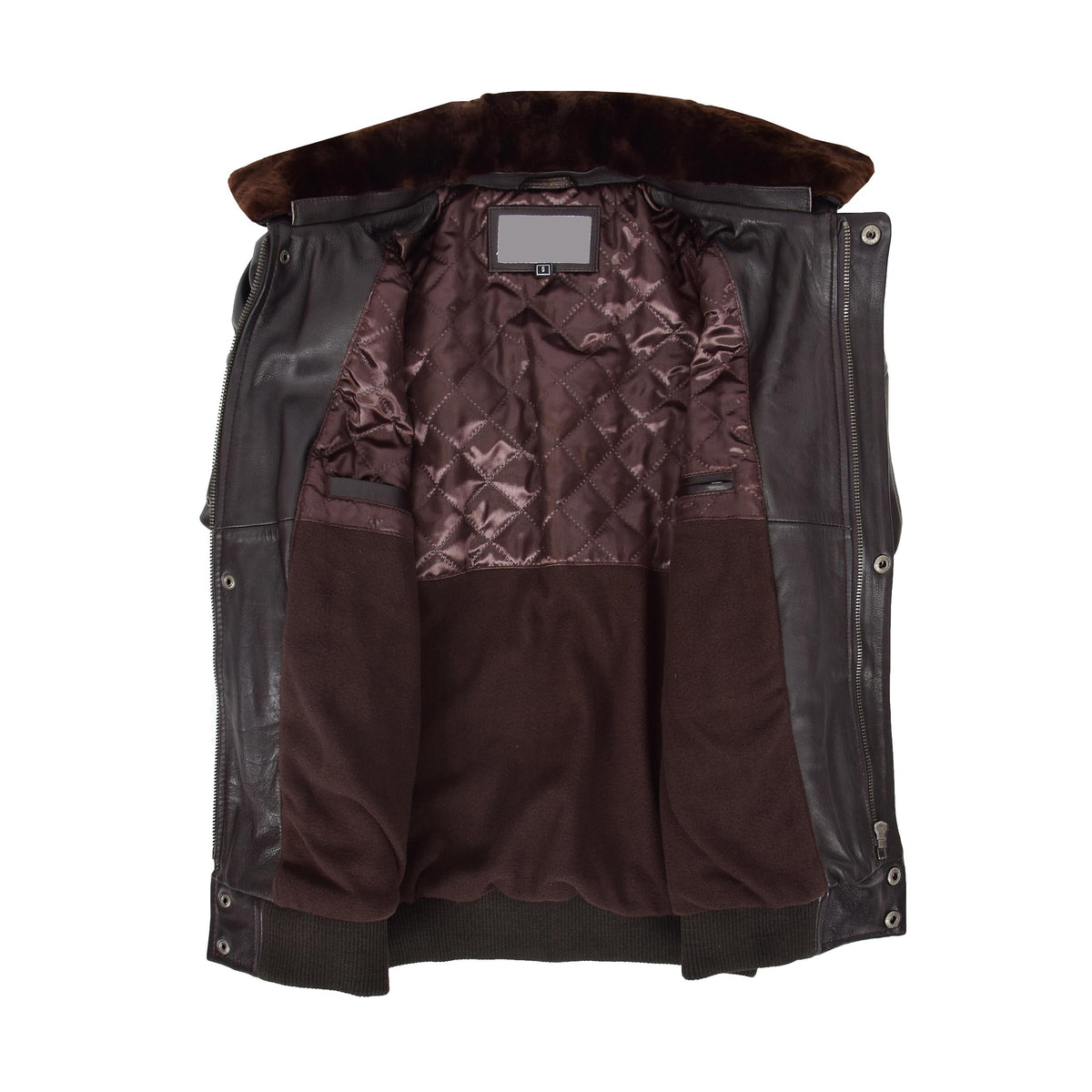 Mens Leather Bomber Jacket G-1 Aviator Style Jarrod Brown - genuine sheepskin jacket in brown with bomber