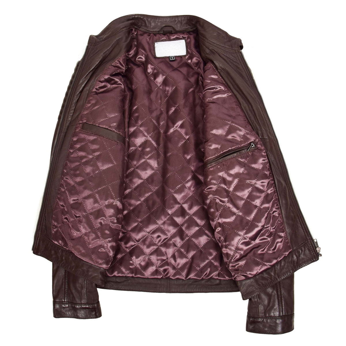 Mens Leather Cafe Racer Biker Jacket Ron Brown - genuine leather jacket in brown with four outer pockets