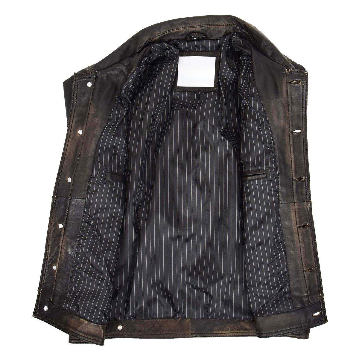Mens Leather Lee Rider Casual Jacket Terry Black Two Tone - genuine leather jacket in black two tone with four outer pockets