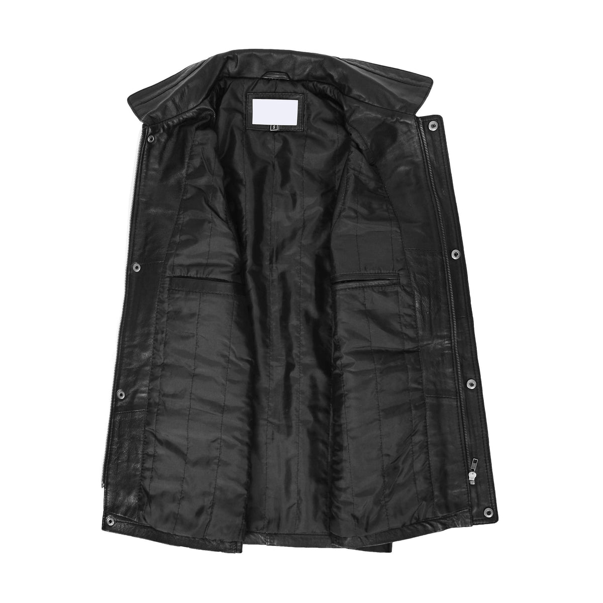 Mens Leather Multi Purpose Gilet Roger Black - genuine leather vest in black with five outer pockets