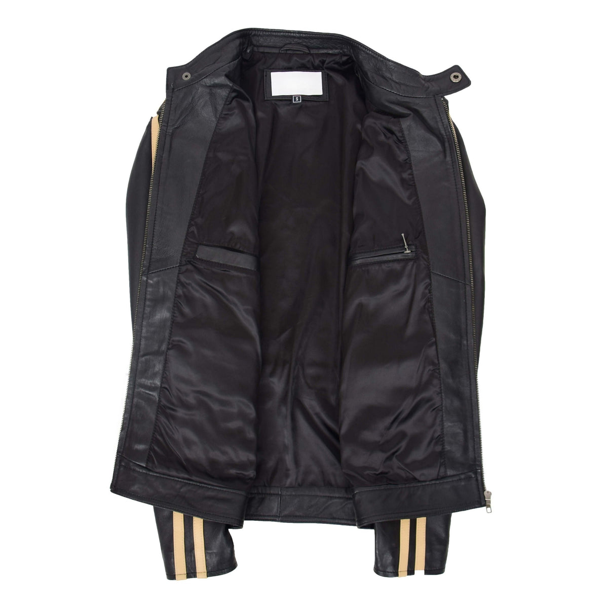 Mens Leather Racing Badges Jacket 'Black Hills' Brown - genuine leather jacket in brown with badges