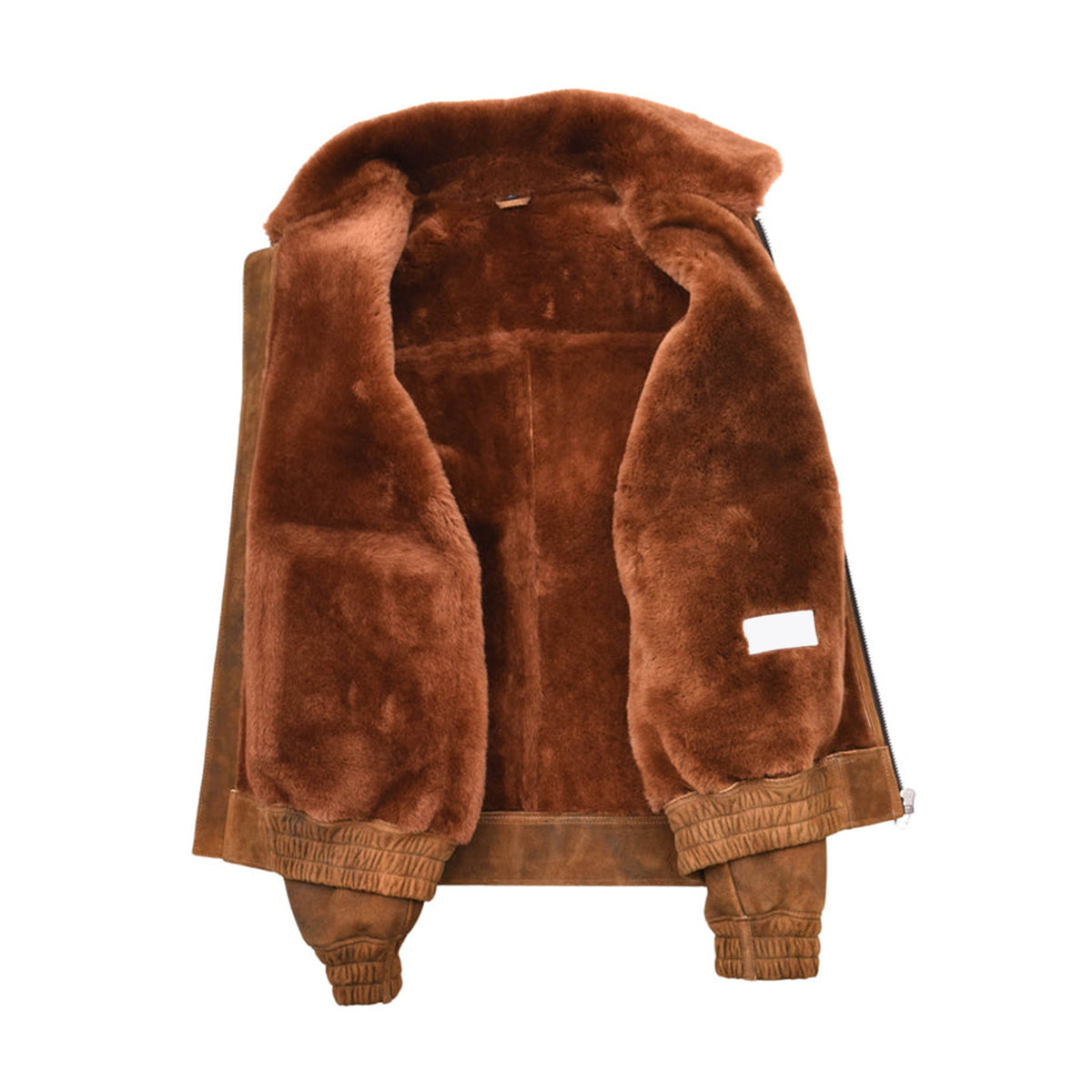 Mens Original Flying Sheepskin Bomber Brown Ginger Shearling Jacket Curtis - genuine sheepskin jacket with bomber